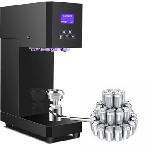 GESAIDES 370W Electric Can Sealing Machine with Counter & LCD Display, Soda Can Seamer Machine, for Plastic Aluminum Cans, Tin Can Sealer Machine, for Commercial Home Use,Black