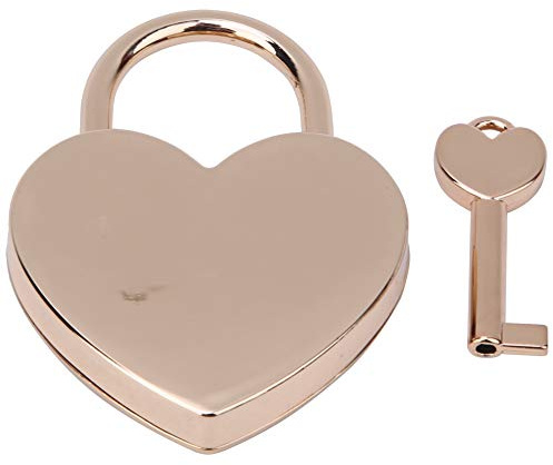 Ejoyous Cadenas en Forme de Cœur, Cadenas d'amour, Cadenas en Métal, Petit Cadenas avec clé, Cadenas d'amour en Forme de Cœur, pour Boîte de Rangement de Bijoux de Journal Intime (Or Rose)