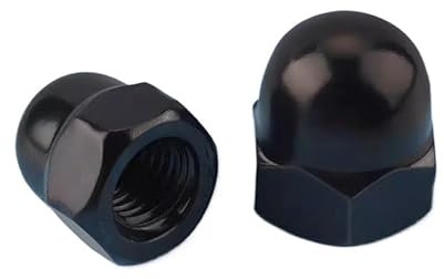 Nyloc-Muttern, 10 Stück schwarze Hutmuttern aus rostfreiem Stahl M3/M4/M5/M6/M8/M10/M12/M20 (Hutmutter-Abdeckmuttern)(M10)