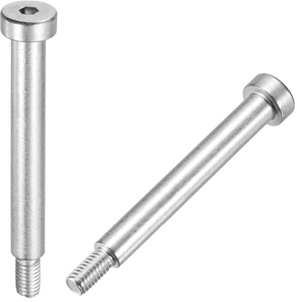 MECCANIXITY 2 Pcs 304 Stainless Steel Shoulder Bolt 8mm Shoulder Dia 60mm Shoulder Length M6x1 Thread Hex Socket Shoulder Bolts for Hydraulic Injection Molding Machinery Industries