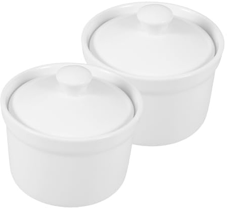 VALICLUD 2piezas Olla De Estofado De Con Tapa Tazón Para Sopa Postre Apto Para Microondas Para Cocina y Comida