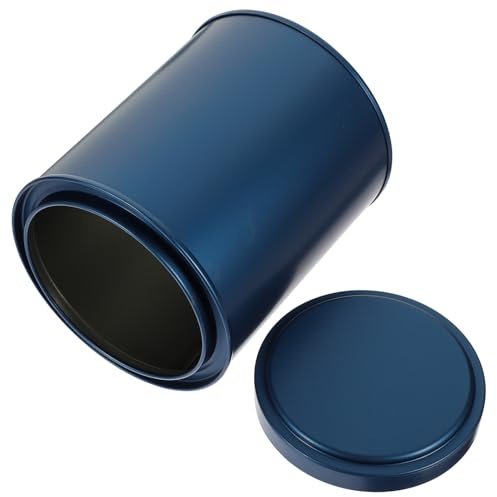 MOTHNUR Teedose Weißblech Kanister Mit Verschluss Haushalts Vorratsbehälter Für Tee Und Snacks Runder Multifunktionaler Teebehälter Klein Blau