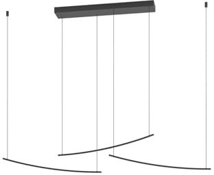 EGLO LED Hängelampe Seilsystem Vileggi, Esstisch Pendelleuchte dimmbar | Deckenlampe hängend mit Dip Switch, Esszimmerlampe aus Metall in Schwarz, warmweiß - kaltweiß, 3600 Lumen