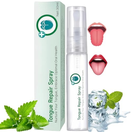Tongue Repair Spray, Dry Mouth Spray for Instant Dry Mouth Relief, Mint Breath Freshener Sprays for Bad Breath & White Coating Relief, Bad-Breath Treatment for Mouth and Tongue