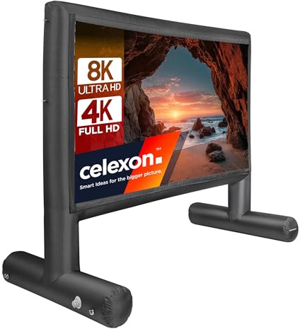 celexon aufblasbare Outdoor-Leinwand Professional INF 120 | 266x149cm 16:9 | für Public Viewing Events & 4K / 8K Beamer-Projektionen im Garten | inkl. elektrischer Luftpumpe & Transporttasche