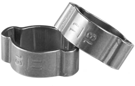 Clips à Double oreille en acier inoxydable 304, 10 pièces, colliers de serrage for tuyau hydraulique, collier carburant(9-11mm)
