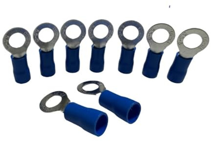 Ring Insulated Cable Lug RV5.5-6 M6 AWG12-10 for 4.0-6.0mm Wire Connector Electrical Crimping 60PCS/Pack for Auto Motorcycle Marine Repair