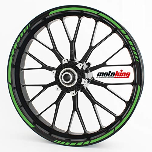 Felgenrandaufkleber GP im GP-Design passend für 17 Zoll Felgen für Motorrad, Auto & mehr - Hellgrün matt