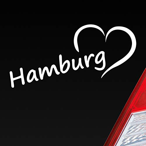 Hellweg Druckerei Auto Aufkleber Hamburg HH Herz Heart City Stadt Motorrad 19x8 cm
