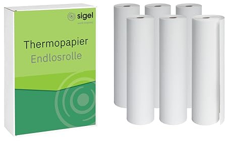 SIGEL TP211 Thermopapier A4 76 g Endlosrolle 6 x 100 Blatt Brother PJ | TP211, mit Steuermarke, Mikroperforation auf A4, Premium, 12 Jahre archivierbar, für tragbare Brother Drucker der PJ-Serie