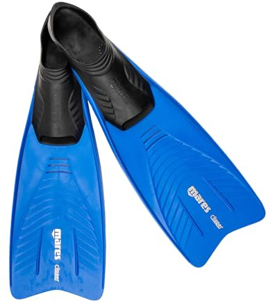 Mares Unisex Adult Clipper Full Foot Snorkel Fins - Durable Flexible Flippers for Snorkeling, Diving & Pool Swimming - Blue, 33