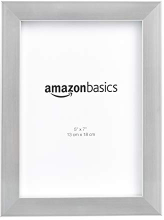 Amazon Basics Rechteckig Fotorahmen, 13 x 18 cm, 2 Stück, Nickelfarben
