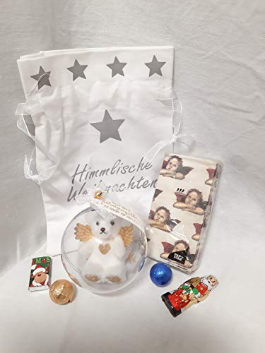 110609 Geschenkbeutel Himmliche Weihnachten gefüllt mit Schutzengel Teddy Wichtel Nikolaus Geschenk