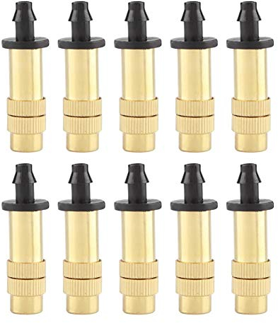 Atyhao Lot de 10 Buses d'irrigation Réglables en Cuivre Buse d'irrigation pour l'eau Brouillard Tête de Jardin Serre Accessoires