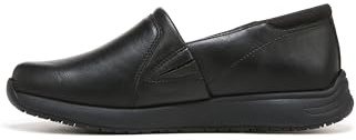 Dr. Scholl's Shoes Women's Dive In Slip Resisatnt Work Slip On Loafer,Black Smooth,9.5 Wide