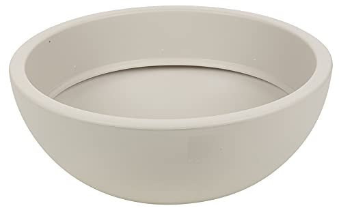 URBNLIVING Large Plastic Round Plant Flower Coloured Holder Pot Herb Planter Garden Decor Pot (Taupe)