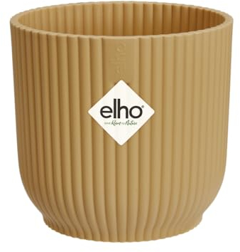 elho Vibes Fold Round Mini 9-100% recyclable Flower Pot - Indoor plant pot - Ø 9.3 x H 8.8 cm - Yellow/Butter Yellow
