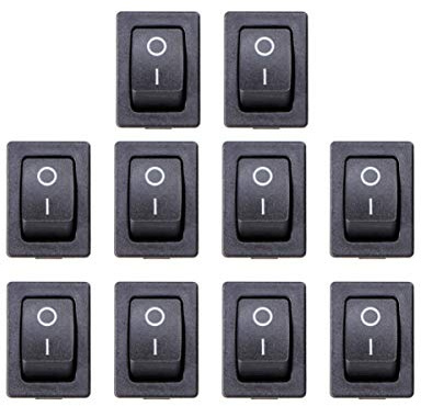 Housoutil 10pièces Lot de Interrupteurs à Bascule Mini Ronds Broches pour Bateau Voiture et Autres Véhicules Bouton-poussoir