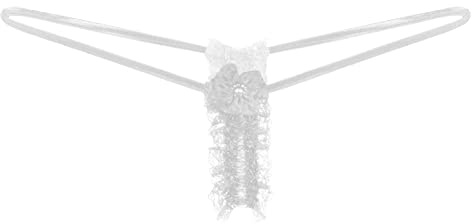 Sohimary 461 Femme 1 Mini String Dentelle Ouvert XS S M 34 36 38 40 Blanc