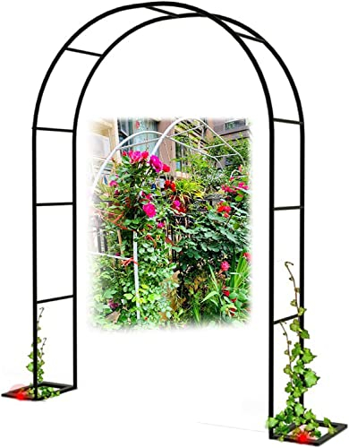 Rosenbogen Halbrund Torbogen Garten Stahl Gartenbogen Für Kletterpflanzen, Rosen, Garten, Pergola, Wetterfest, Deko, Schwarz,W1.2mxH2.2m