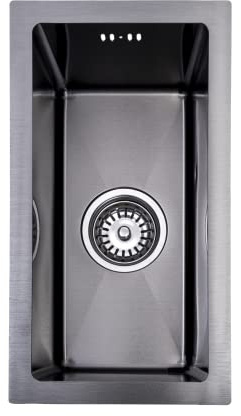 Lendo Online Fregadero para cocina 240x440x200mm Negro - Acero inoxidable antracita - Acero inoxidable - Lavabo con sistema de drenaje de agua - Fregadero + ganchos de montaje