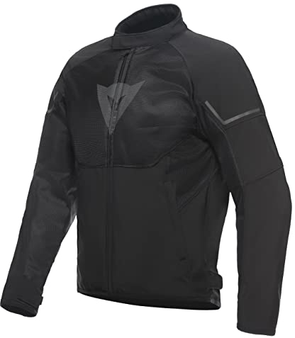 Dainese - Ignite Air Tex Jacket, Chaqueta de Moto de Verano, Tejido de Malla, Chaqueta de Moto para Hombre, Protecciones Suaves, Negro/Negro/Gris Reflex, 52