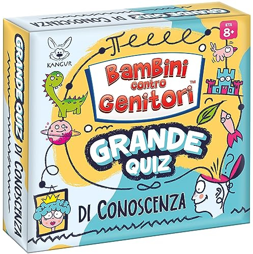 KANGUR Gioco da Tavolo Quiz Educativo Gioco di Carte per Famiglie Giochi Educativi per Bambini e Adulti | Grande Quiz di Conoscenza | Versione Italiana | 52 Carte | 208 Domande | dai 8 Anni