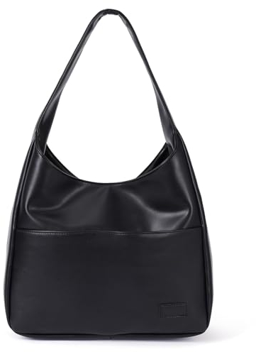 GSenhui Hobo Bag Tote Bag Damen Uni Tasche Umhängetasche Gross Tragetasche Große Kapazität Damen-Schultertaschen Handtasche Schule Vintage Beuteltasche Ledertasche Schwarz