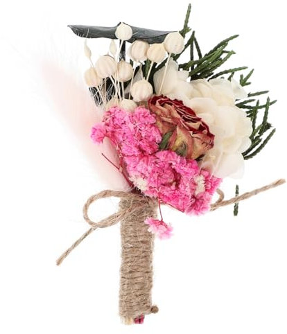 HOOTNEE Kreative Hochzeitsansteckblume Für Braut Bräutigam Und Gäste Mini Trockenblumen-Boutonniere Aus Hochwertigem Material Für Hochzeiten Verlobungen Und Feierlichkeiten