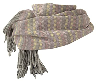Damen-Kaschmirschal, großer Wolle, warmer Designer-Schal, Kaschmir-Winter-Pashmina-Foulard, großer, weicher, leichter Schal, Stola, elegante Karos (Grau, Einheitsgröße)