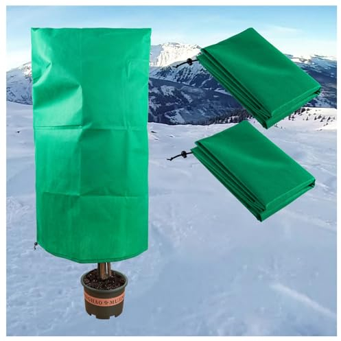 XSMYMX winterschutz für kübelpflanzen pflanzenschutz Winter Wärmedämmende Vlies-Grünpflanzensämlinge für den Außenbereich, atmungsaktive Regen- und Schneeschutzhülle(Color:23.6 * 31.5in,Size:10PCS)