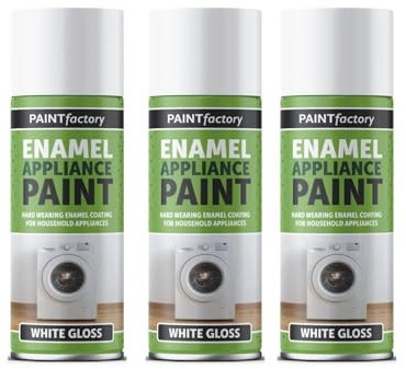 PNJB White Gloss Enamel Paint Spray, Metal, Wood & Plastic Paint, Spray For Interior & Exterior, Protection And Improving, Fast-Drying,400ML, (3PCS)