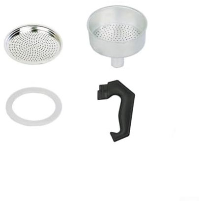 Zeroupshop Ensemble d'accessoires pour cafetière, moka expresso, pièce de rechange avec poignée, joint d'étanchéité, filtre pour cafetière expresso, moka (3 tasses)