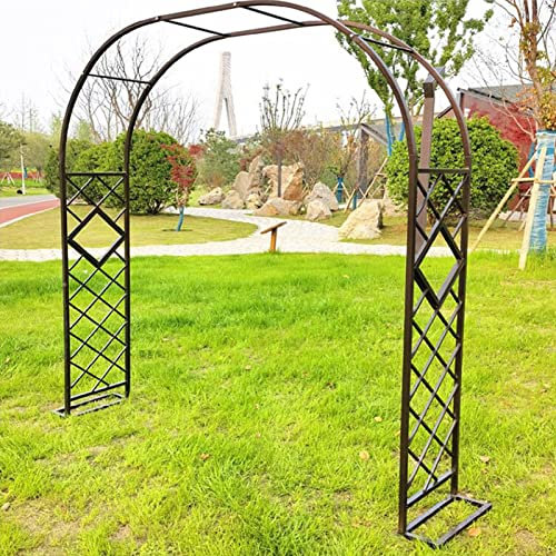 Arche de jardin en fer forgé pour plantes grimpantes, pergola, tonnelle, facile à installer, noir, 260 cm