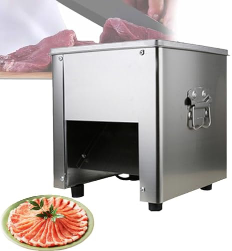 Cortadora De Carne Eléctrica, 850W, Cortadora De Carne Comercial Doméstica, Cortadora De Acero Inoxidable Automática, 150kg/h, Antideslizante Y Silenciosa, Fácil De Limpiar,7mm
