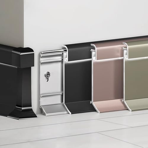 Raouoae Zócalos Cocina Y Salón Molduras para Pisos Y Paredes 125 Cm* 4 Piezas Rodapiés Versátiles para Proyectos De Reforma Y Mejoras En El Hogar(Rose Gold,Height:60 mm)