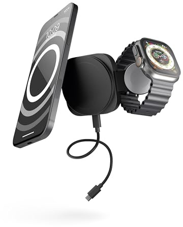 Zens 15W Travel Wireless Charger Pro 2, Black | MagSafe & Qi2, For iPhone Air/17/16/15/14/13/12, Apple Watch & AirPods, Includes 1 m USB-C Cable