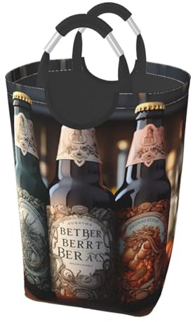 3 bottiglie di birra borsa pieghevole di stoccaggio, capacità 50L, adatta per lavanderia, dormitorio, camera da letto, cesto portaoggetti per vestiti sporchi.