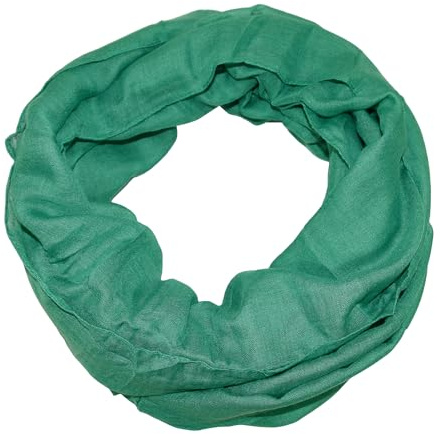beybey® Basic Damen Loopschal aus Viskose & Baumwolle und in vielen Farben. Perfekte Geschenkidee! (grün)