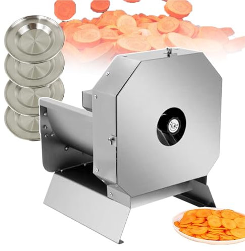 QUSYZD Cortador eléctrico de Alimentos para Verduras y Frutas, Cortador de Verduras eléctrico, rallador de Verduras Profesional, con Ajuste de Grosor y Almohadillas Antideslizantes, Acero ino,Square