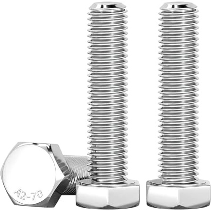 Drenky Boulon M10, 10 Pièces Boulons Hexagonaux Argent DIN933 Acier Inoxydable A2 V2A M10 x 40mm Haute Résistance Vis Inox Pour Automobile Et Machinerie