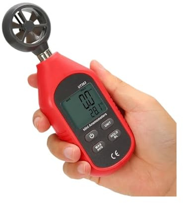TIEOAXFT UT363 Anemometro Portatile Digitale UT363BT Misuratore di velocità del Vento Tester di Temperatura Display LCD Misuratore di velocità del Flusso d'Aria(UT363)