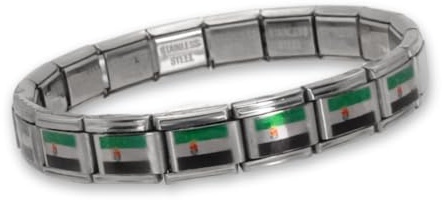Feyma Pulsera con la Bandera de Extremadura, Eslabones de Acero Inoxidable, Brazalete Ajustable para Hombre y Mujer, Regalo Simbólico Extremeño
