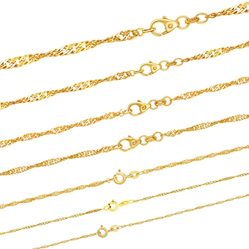 hoplo holzenplotz Singapurkette Halskette 333-8 Karat Gold Auswahl, Breite:1.6 mm, Länge:45 cm, Legierung:333-8 Karat Gold