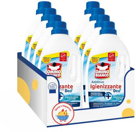 Additivo igienizzante bucato liquido 900 ml kit con Spugna Brandizzata SPESA & RISPARMIO Inclusa – Variazioni 4/8/12 Pezzi (8)