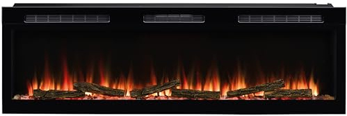 Dimplex Sense Optiflame Media Wall Fire, Black Wall Mount or Recess, Built-In Electric Fireplace, With 13 Colour Themes, 3 heat settings, Remote & Wi-Fi Controls, 60/ 153.3cm