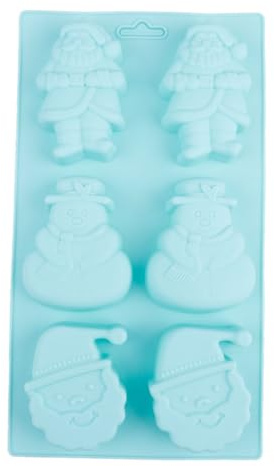 VICASKY 6griglie Stampo in Silicone per Dolci Natalizi Stampo per Natalizio per Biscotti Natalizi Vecchio Pupazzo di Flessibile Resistente al Calore Riciclabile Durevole Adatto per Cucinar