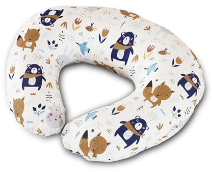 TOPCHANCES Stillkissen Stillkissenbezug Aus 100% Baumwolle Klein Für Baby,Motherhood Stilleinlagen Atmungsaktives,Herausnehmbares Und Waschbares Erstausstattung（Niedliche Gefährten）