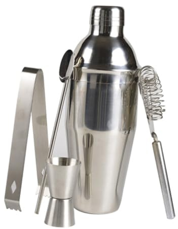 DOITOOL 5 piezas Coctelera de Acero Inoxidable Kit de Utensilios para Bartender Profesional con Capacidad de Accesorios Duraderos para Bar y Mezcla de Cócteles