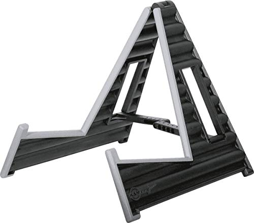 K&M 17591 A-Gitarrenständer Wave 10 Schwarz - Ständer für akustische Gitarren - aus Kunststoff - 29 cm Höhe, verstellbar